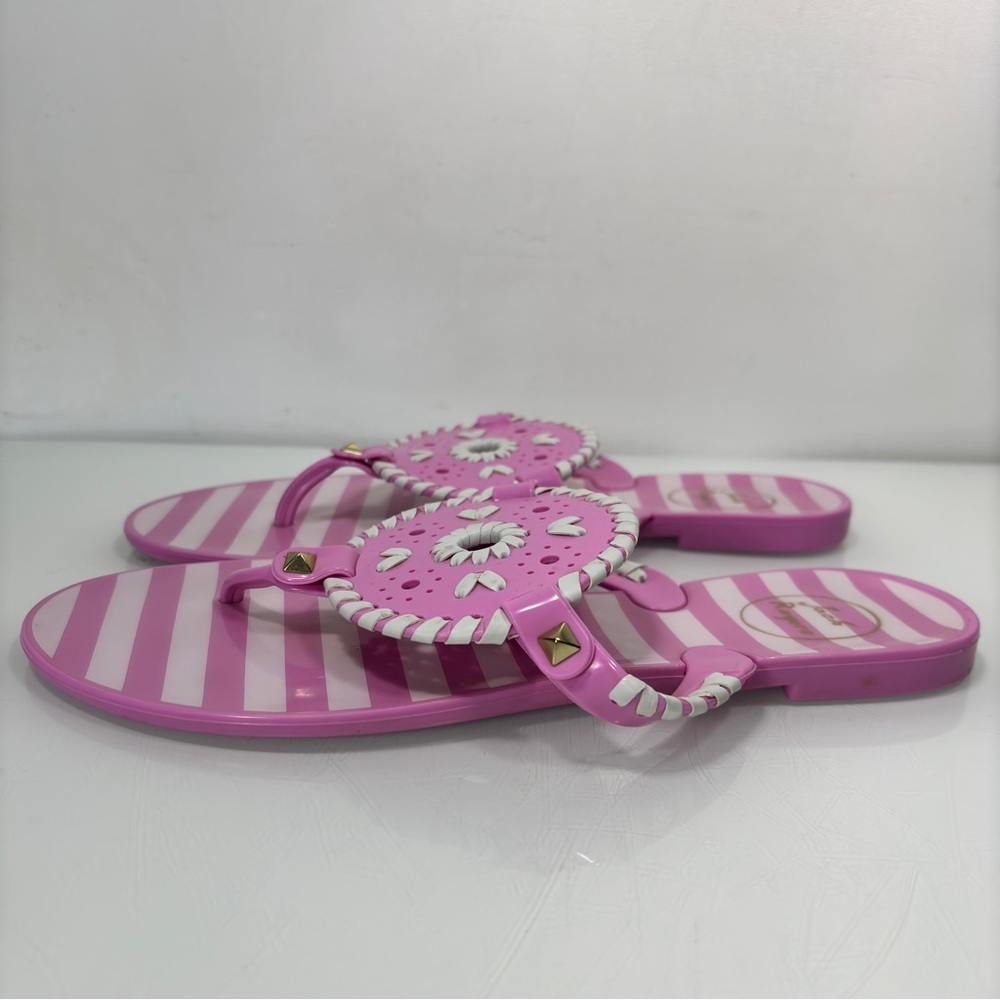 Jack Rogers Lavender Pink White Striped Georgica Jelly Sandal Size 8 - Picture 10 of 12